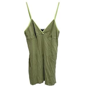 Y2K Eyeshadow Long Babydoll Top Size Large Green Coquette Kawaii Feminine Bow